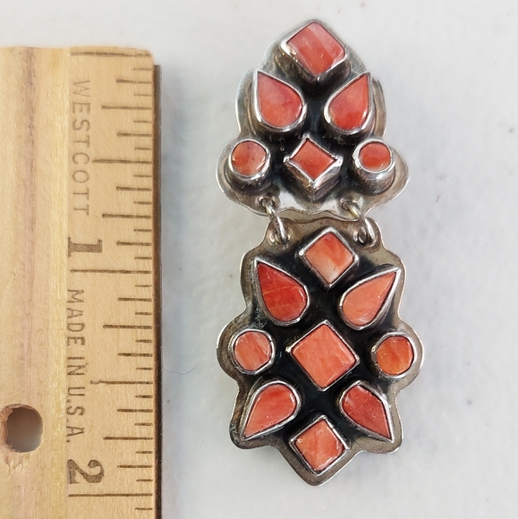 SOLD One L.V.M. Spirit Winds Sterling Silver Spiny Oyster/Coral Earring Clip On - Picture 8 of 14